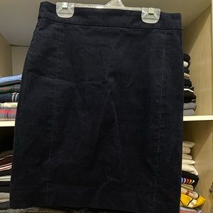 Navy corduroy pencil skirt